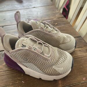 Nike Gray and Purple Sneakers with Breathable Mesh